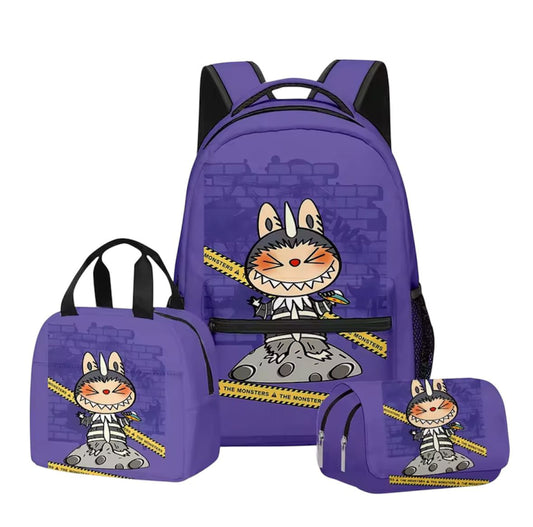 Labubu 3-ühes seljakotikomplekt – Tänava Labubu väljaanne